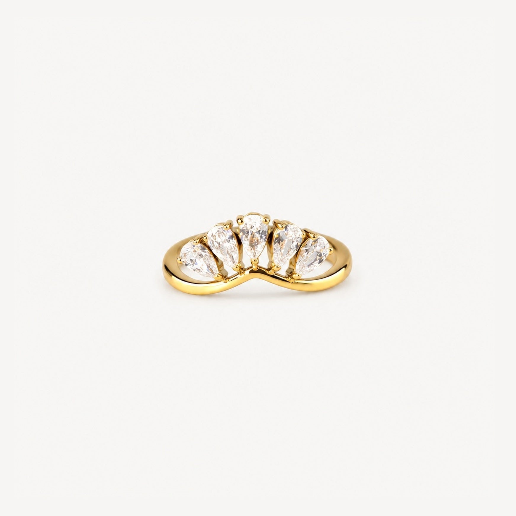 Celestria Cluster Ring | 18k Gold Plated, Teardrop Stones 0