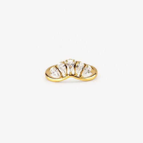 Celestria Cluster Ring | 18k Gold Plated, Teardrop Stones 0
