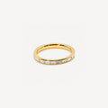 Celia Slim Band Ring | 18k Gold Plated, Crystal Baguette 0