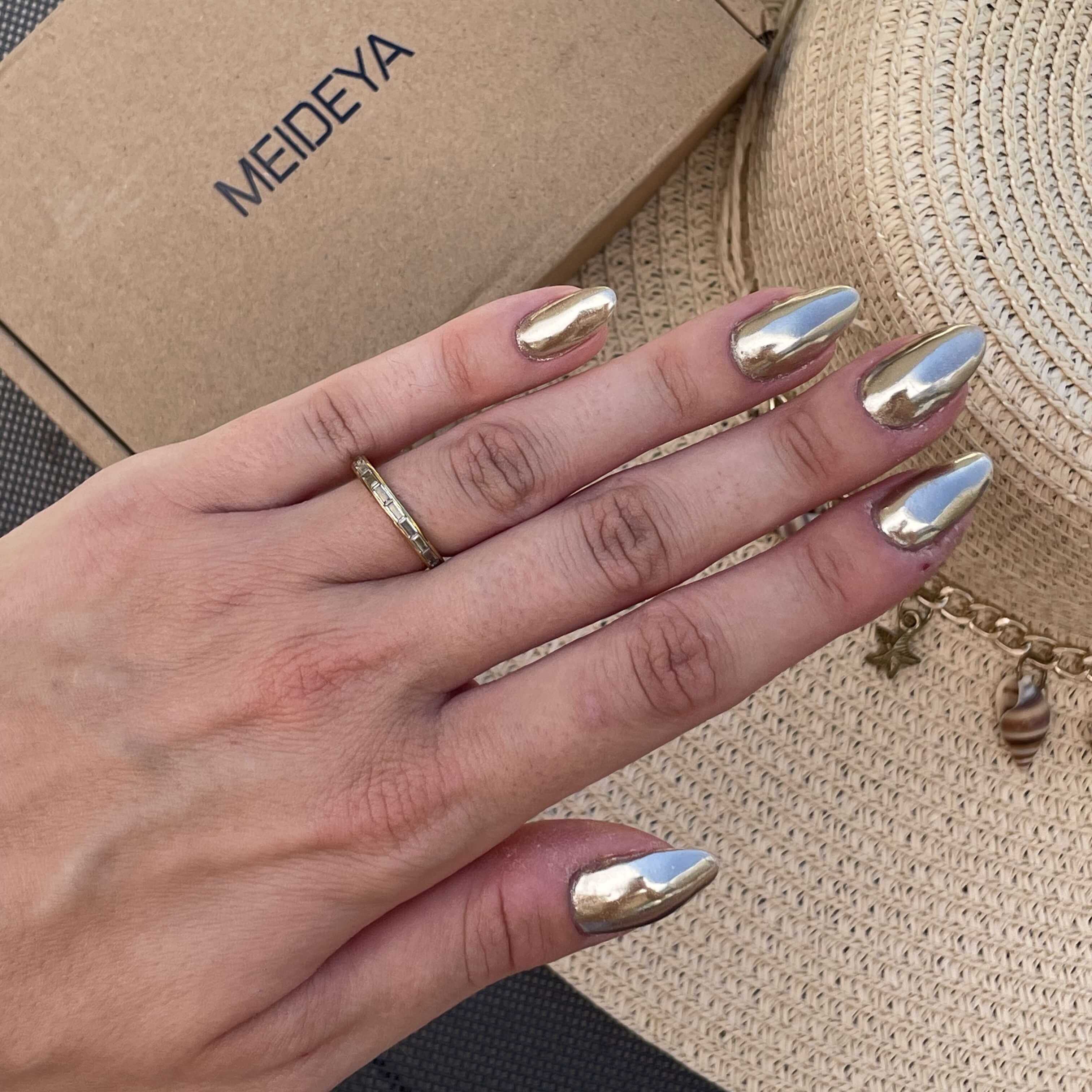 Celia Slim Band Ring | 18k Gold Plated, Crystal Baguette 2