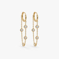 Celina Chain Hoop Earrings | 18k Gold Plated, Crystal Accented 0