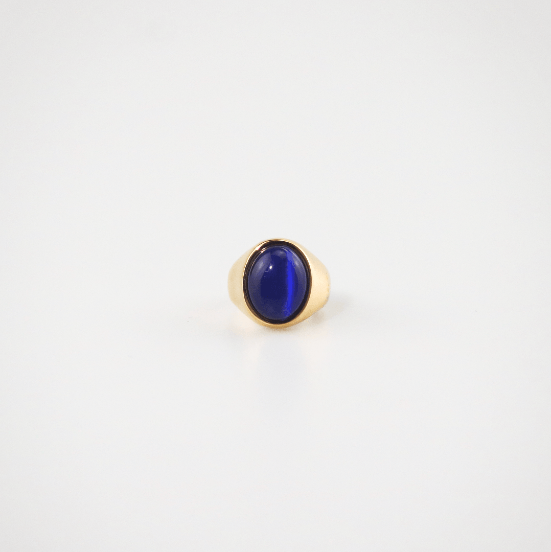 Celora Cats Eye Ring | Blue Stone, 18k Gold Plated Stainless Steel 2