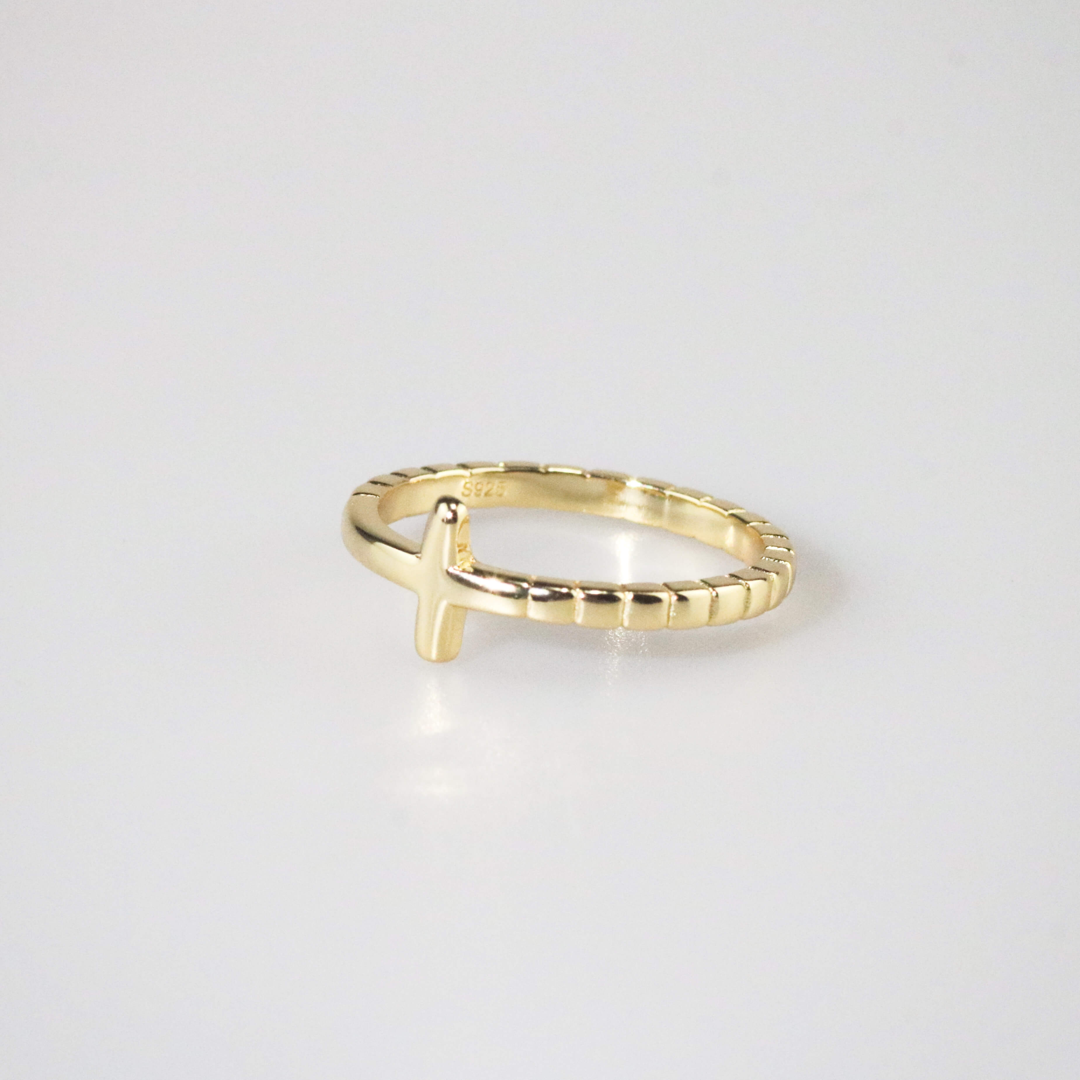 Cora Cross Ring | 14k Gold Plated Sterling Silver 0