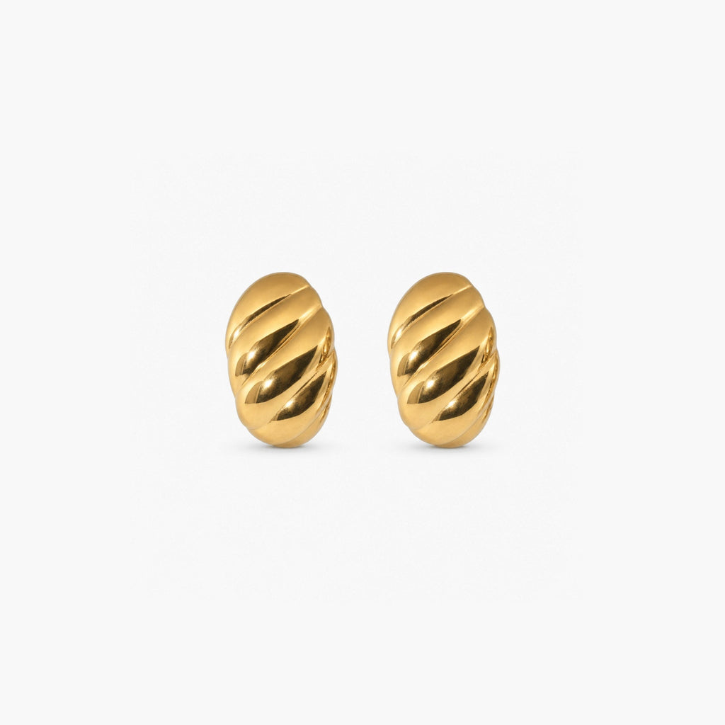 Cora Dome Earrings | 18k Gold Plated, Bold Textured Design for Women 0