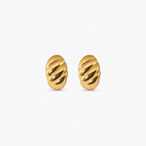 Cora Dome Earrings | 18k Gold Plated, Bold Textured Design for Women 0