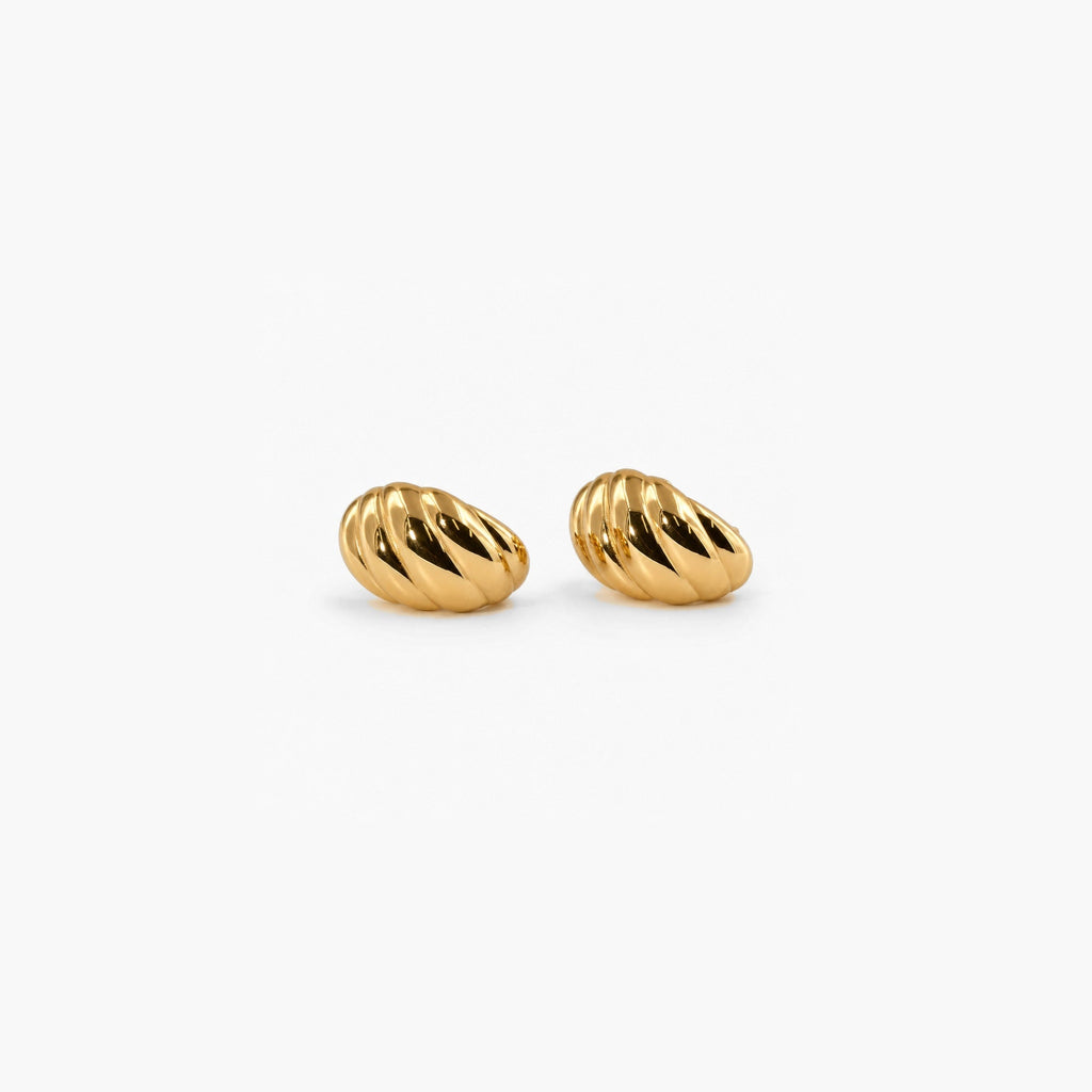 Cora Dome Earrings | 18k Gold Plated, Bold Textured Design for Women 1