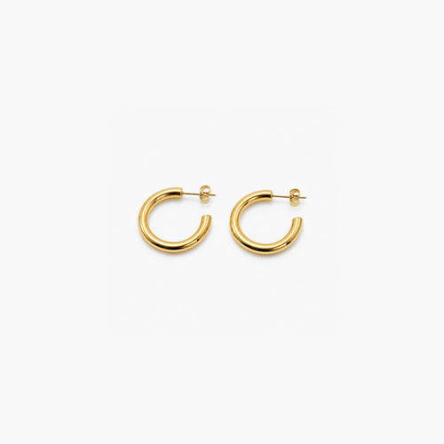 Cora Medium Hoop Earrings | 18k Gold Plated, Hypoallergenic Stainless Steel 0
