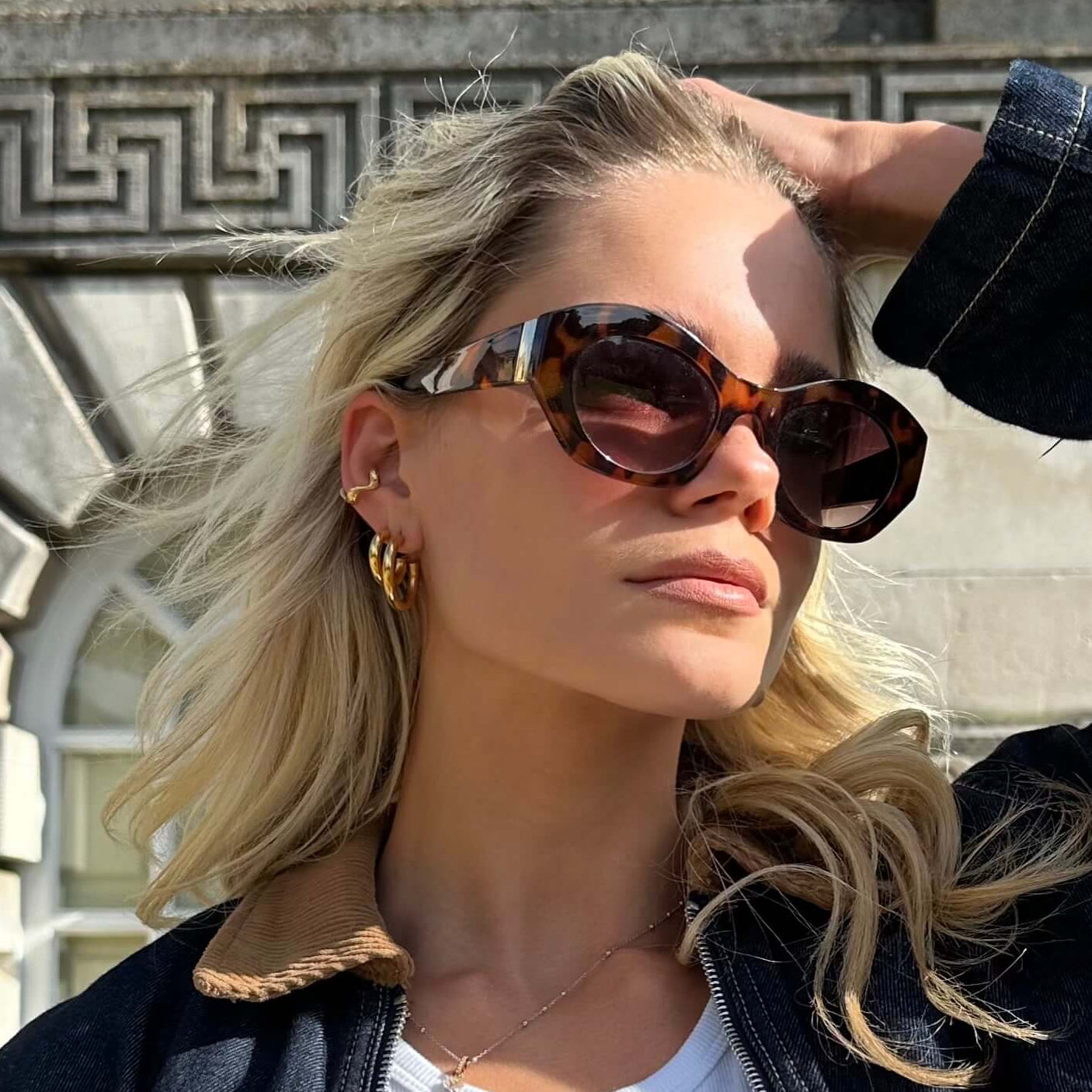 Cora Medium Hoop Earrings | 18k Gold Plated, Hypoallergenic Stainless Steel 4