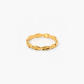 Cora Stackable Band Ring | 18k Gold Plated, Geometric Carved Design 0