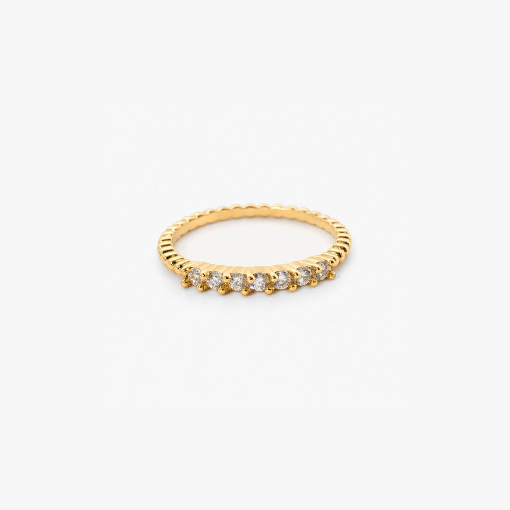 Cora Team Ring | 18k Gold Plated, CZ Stones, Waterproof 0