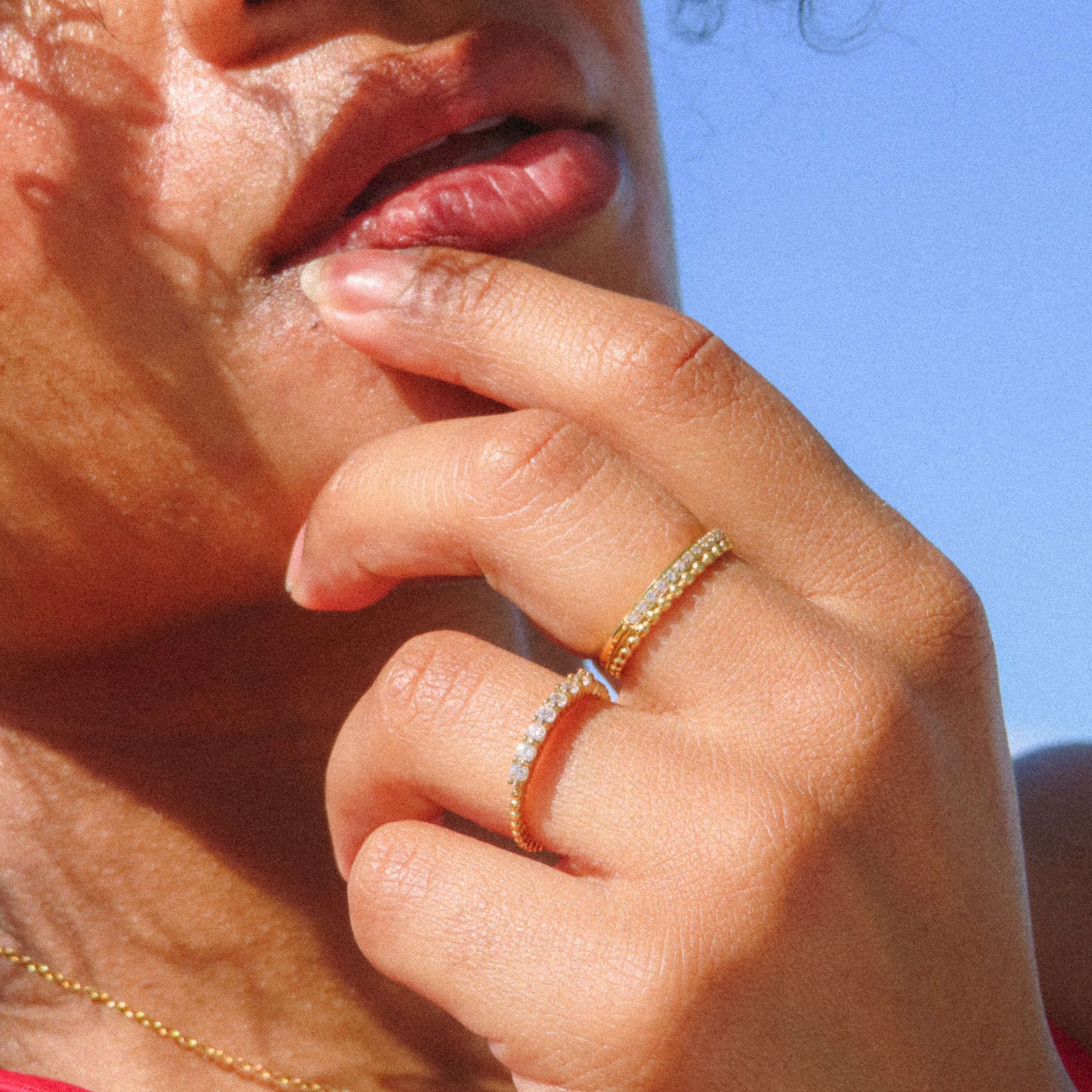 Cora Team Ring | 18k Gold Plated, CZ Stones, Waterproof 2
