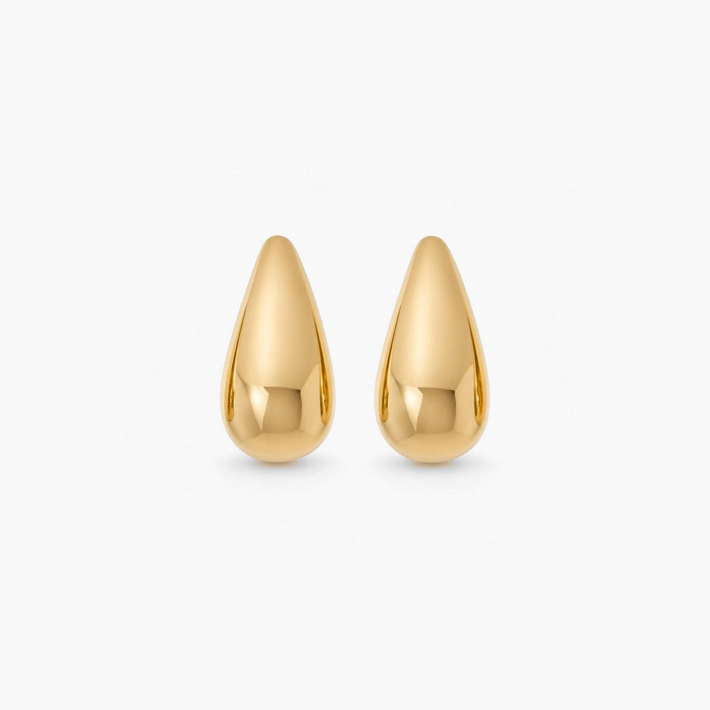 Cora Teardrop Earrings | Medium Chunky 18k Gold Plated Stainless Steel 0