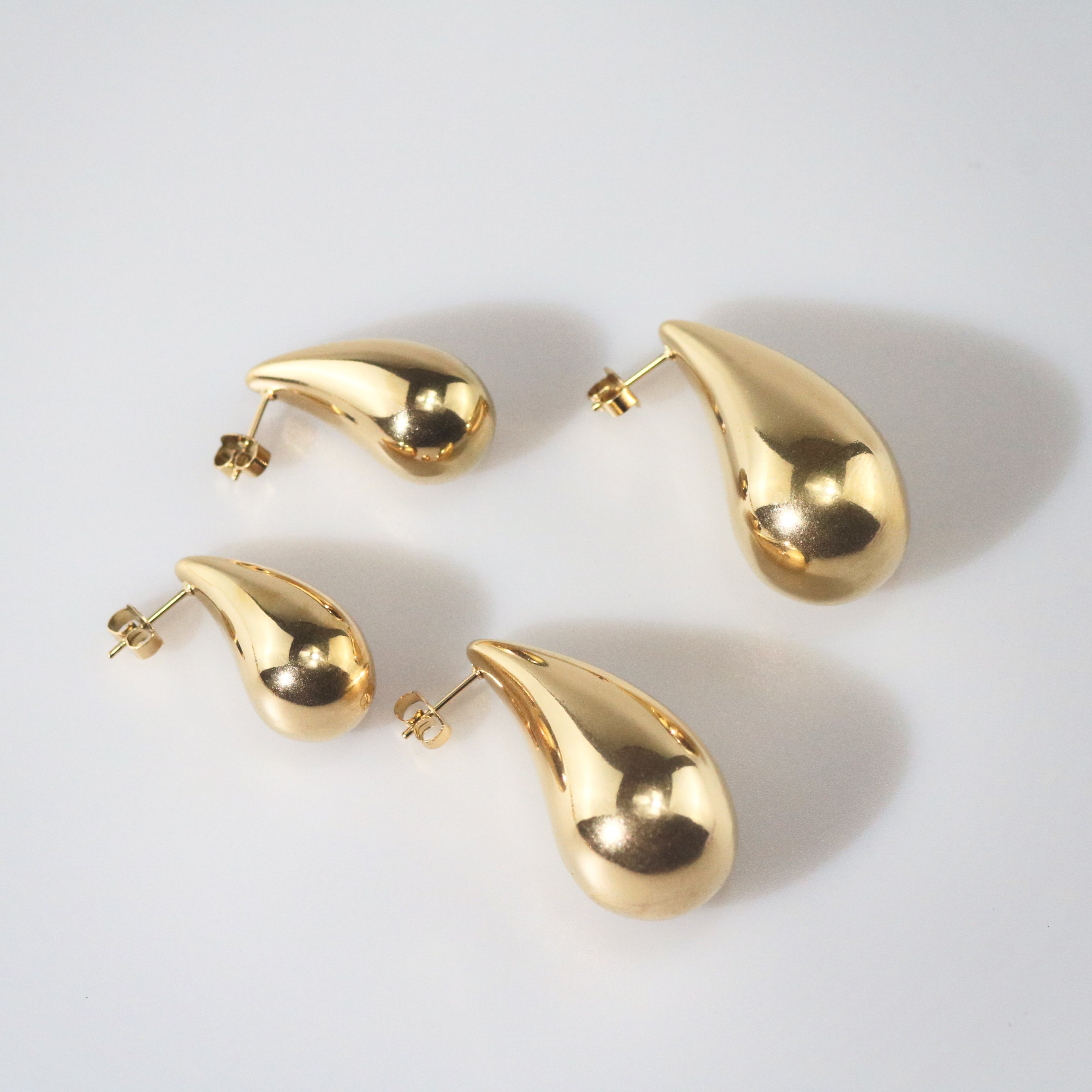 Cora Teardrop Earrings | Medium Chunky 18k Gold Plated Stainless Steel 4