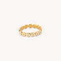 Dalia Flower Band Ring | 18K Gold Plated Stainless Steel, Enamel Detail 0