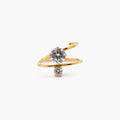 Dalia Spark Ring | 18k Gold Plated Stainless Steel, Two-Stone Design 0