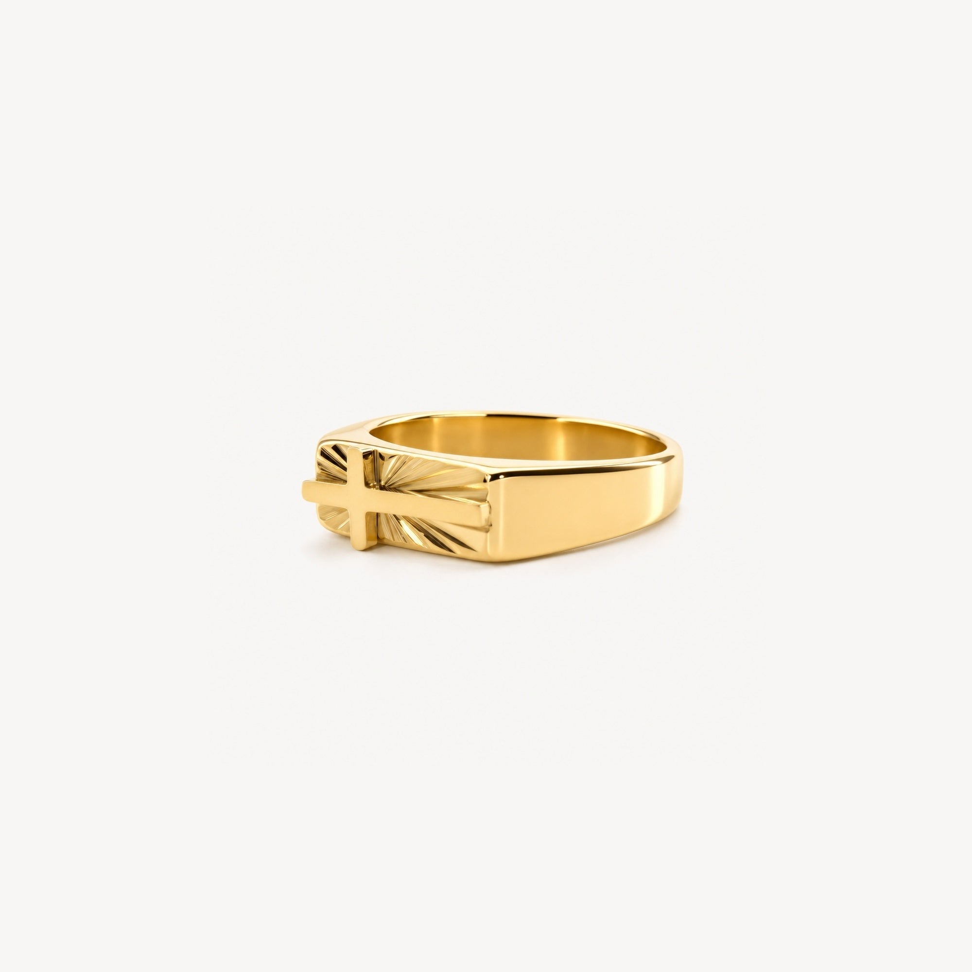 Dara Cross Ring | 18k Gold Plated Stainless Steel 1