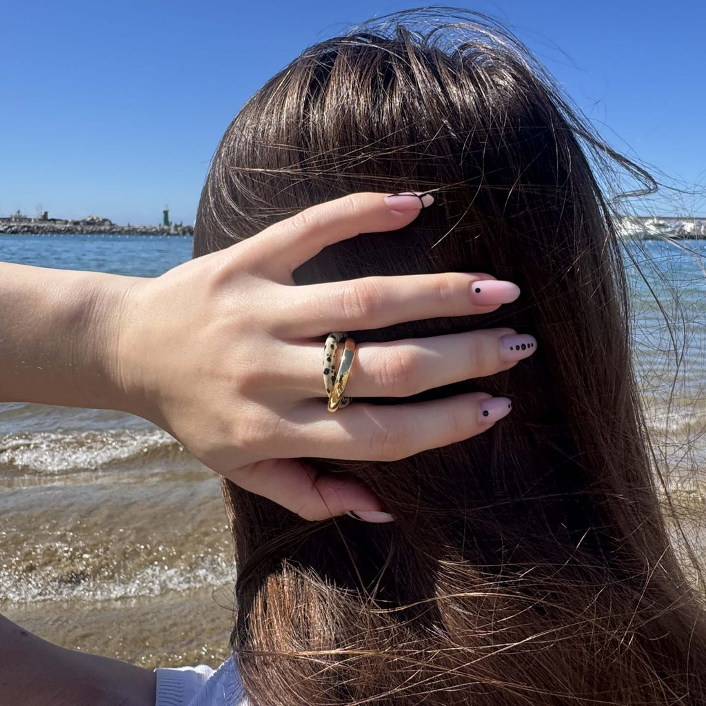 Dara Double Band Ring | 18k Gold Plated Stainless Steel 4