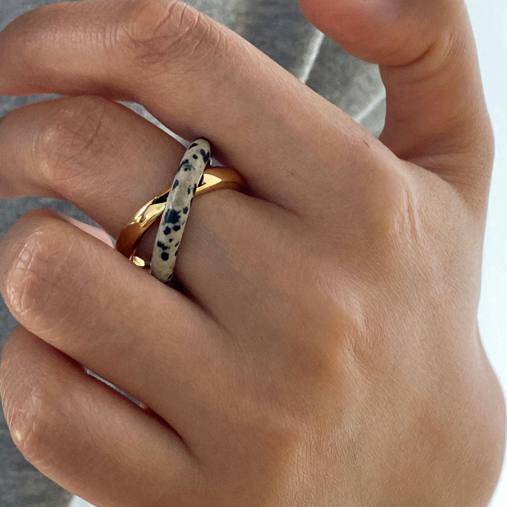 Dara Double Band Ring | 18k Gold Plated Stainless Steel 5