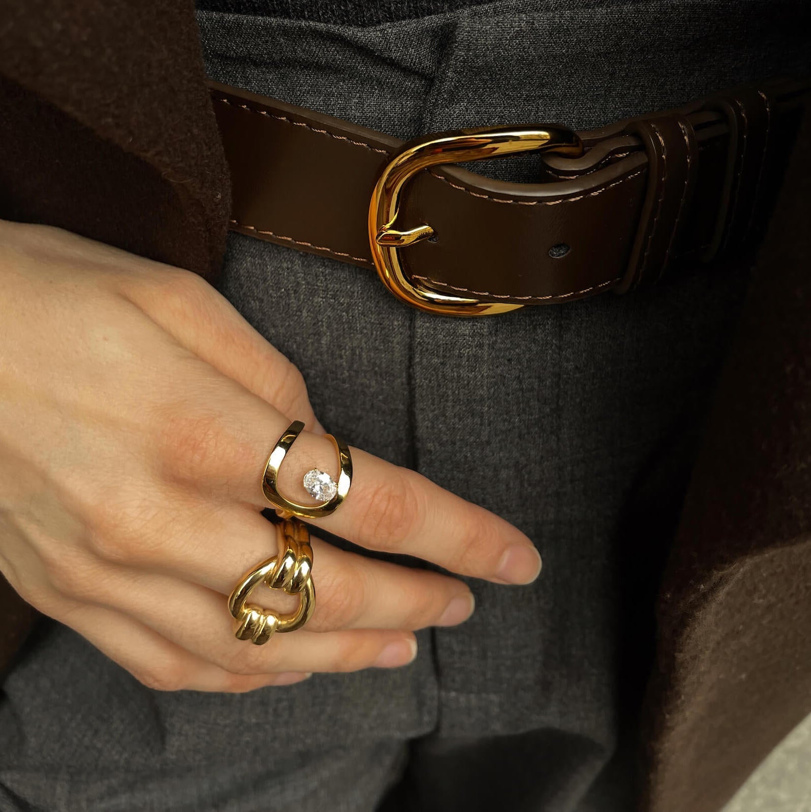 Dara Double Loop Ring | 18k Gold Plated Stainless Steel 1