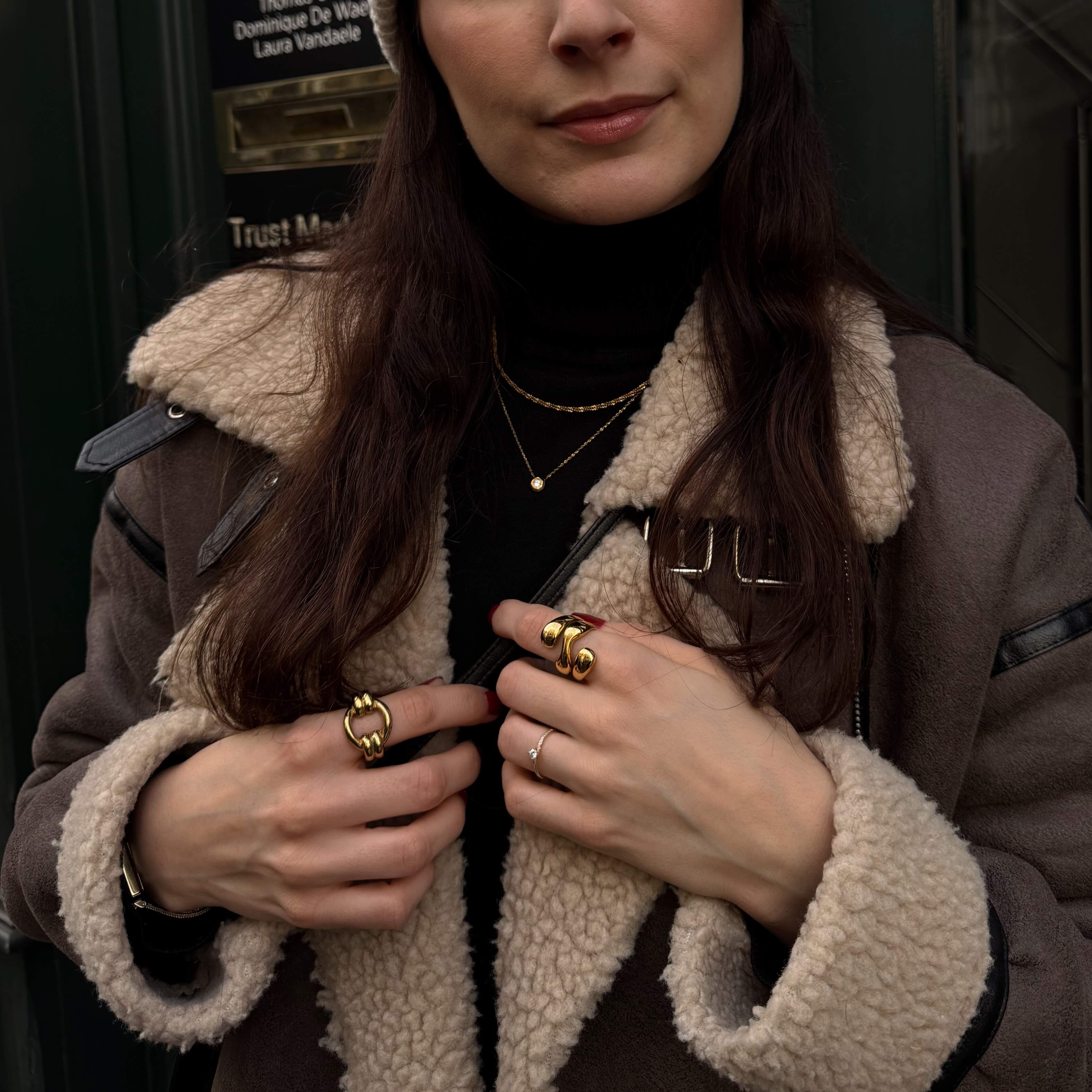 Dara Double Loop Ring | 18k Gold Plated Stainless Steel 5