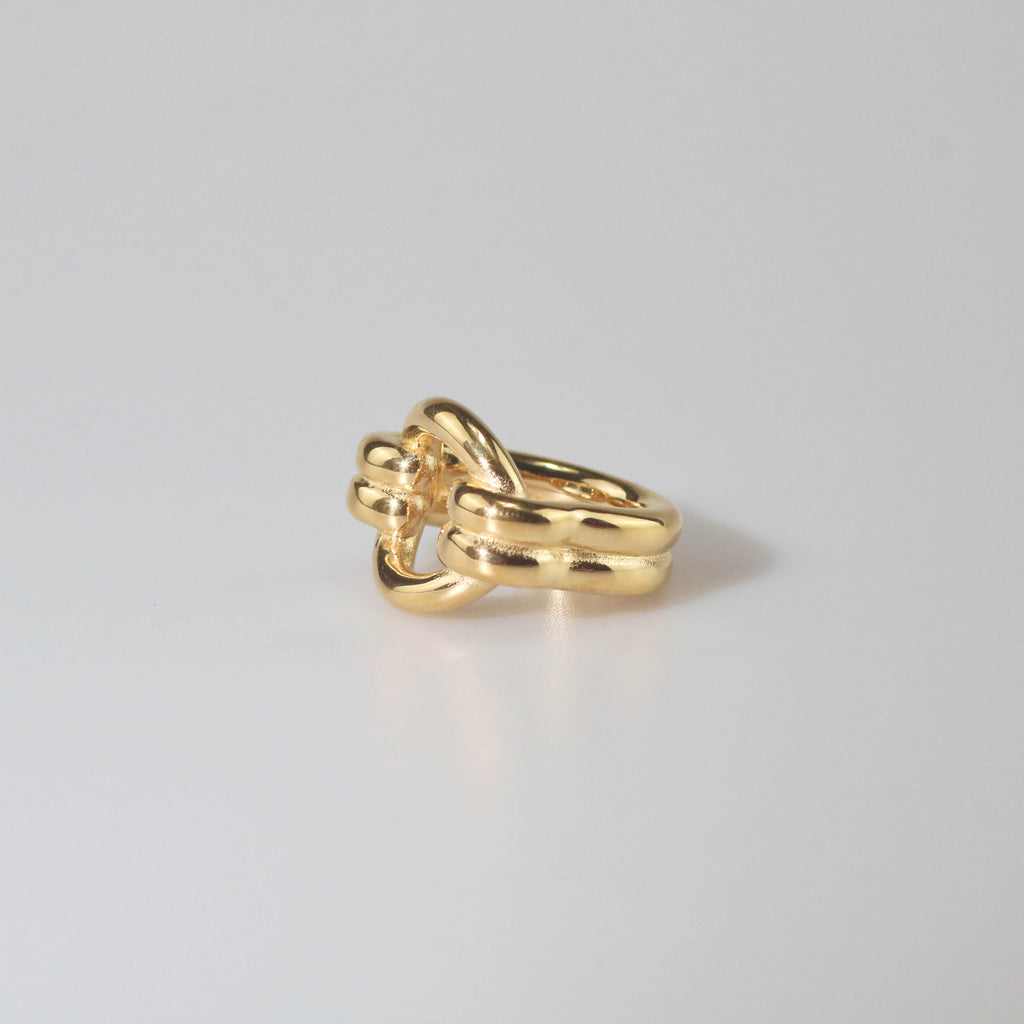 Dara Double Loop Ring | 18k Gold Plated Stainless Steel 6