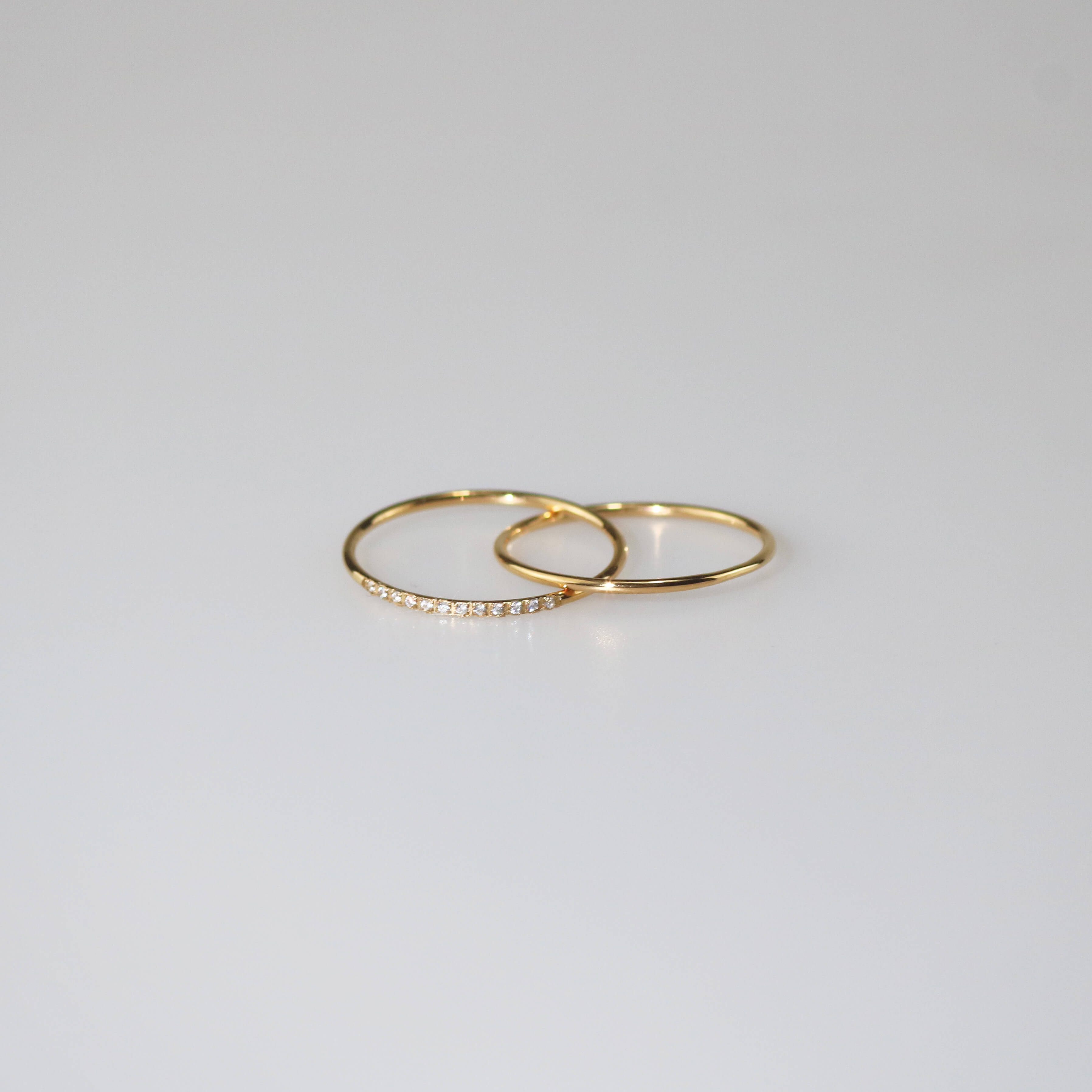 Dara Double Stacker Ring | 18k Gold Plated, White Stone Accents 6