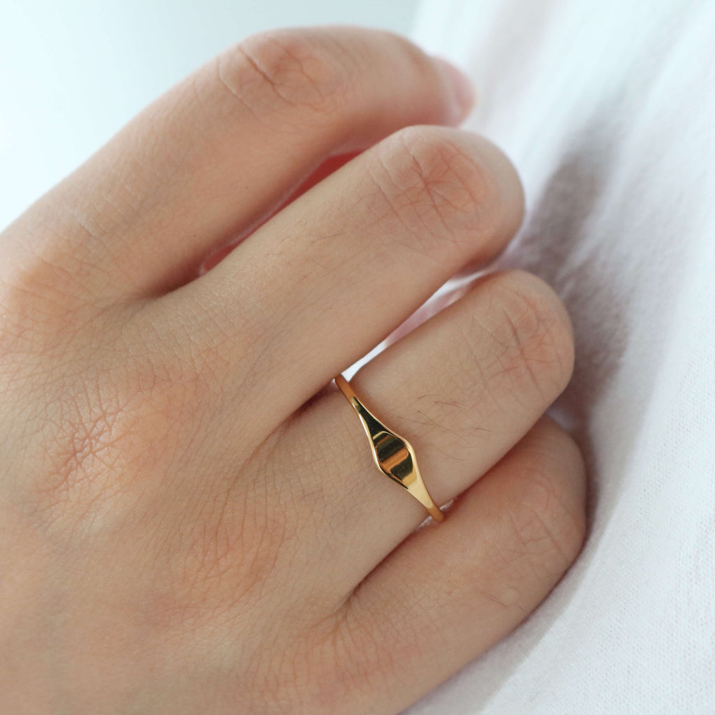 Dara Stacker Ring | 18k Gold Plated Stainless Steel, Thin Design 1