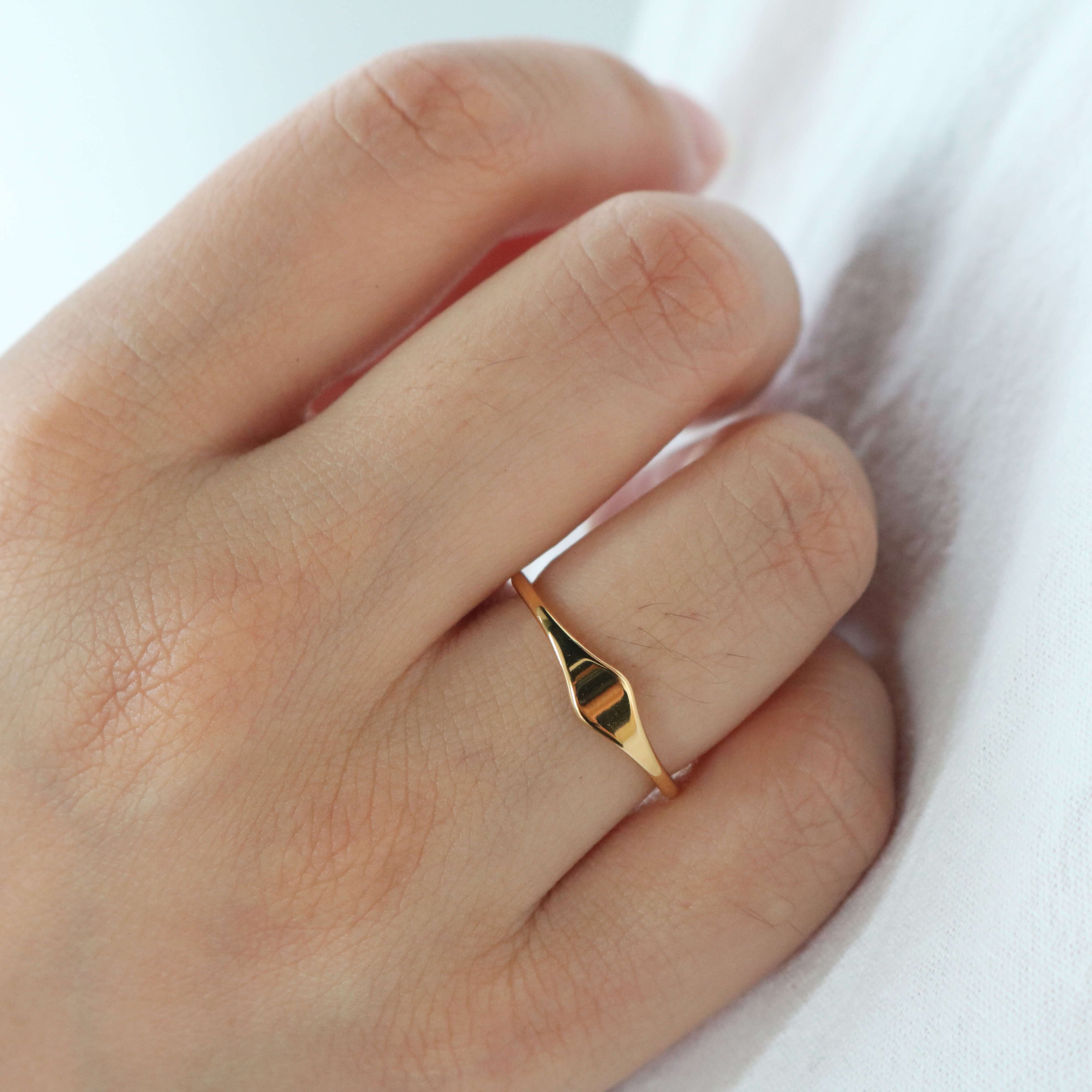 Dara Stacker Ring | 18k Gold Plated Stainless Steel, Thin Design 1