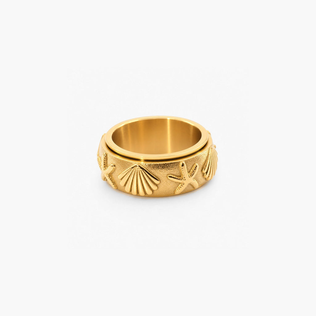 Dune Fidget Ring | 18k Gold Plated Stainless Steel 0