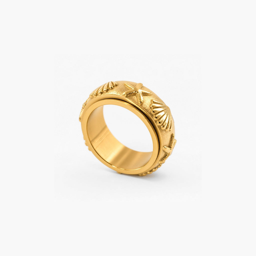 Dune Fidget Ring | 18k Gold Plated Stainless Steel 1