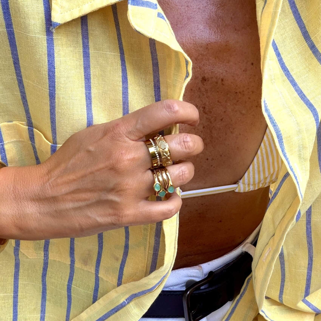Dune Fidget Ring | 18k Gold Plated Stainless Steel 4