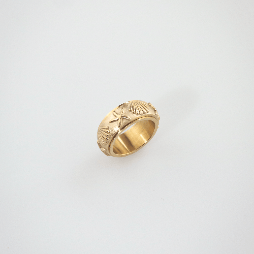 Dune Fidget Ring | 18k Gold Plated Stainless Steel 6