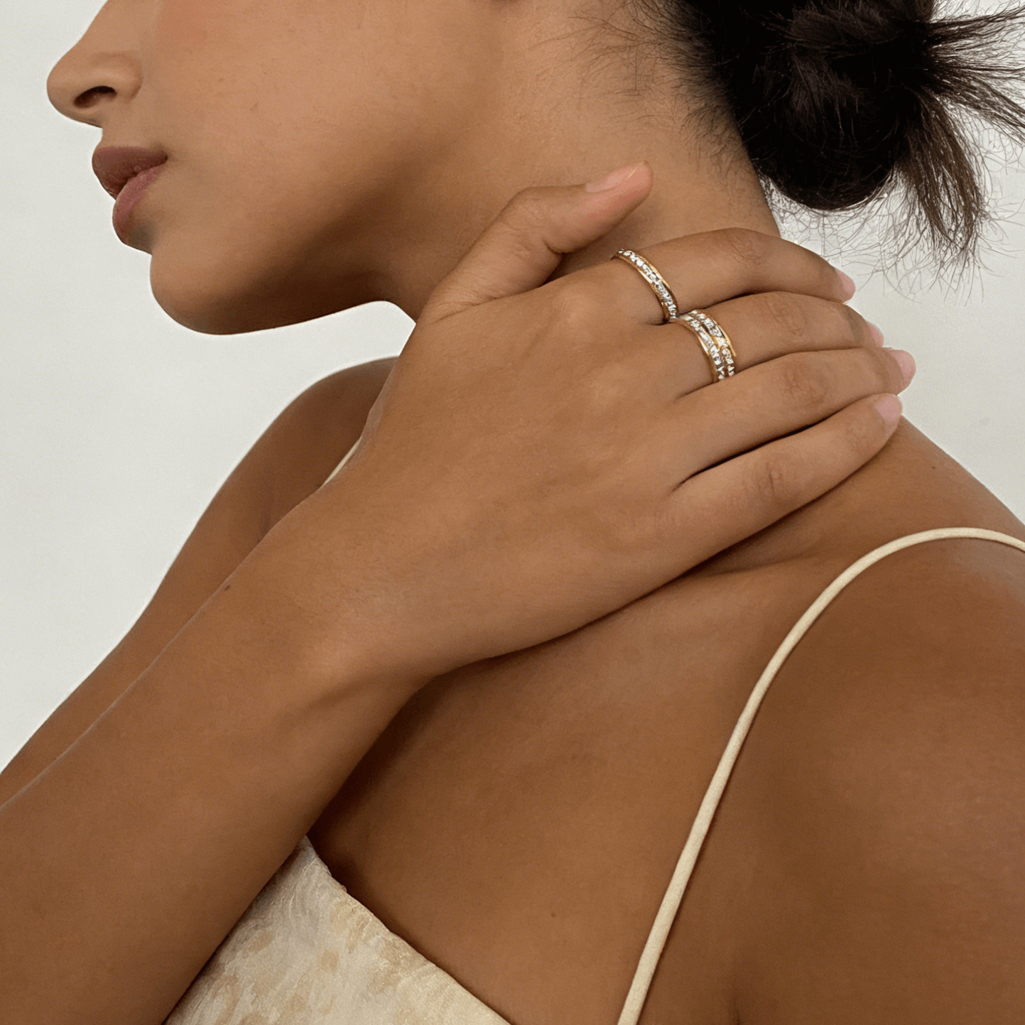 Eden Eternity Ring Set | 18k Gold Plated CZ Bands 7