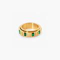 Eira Fidget Ring | 18k Gold Plated, Emerald Green Stones 0