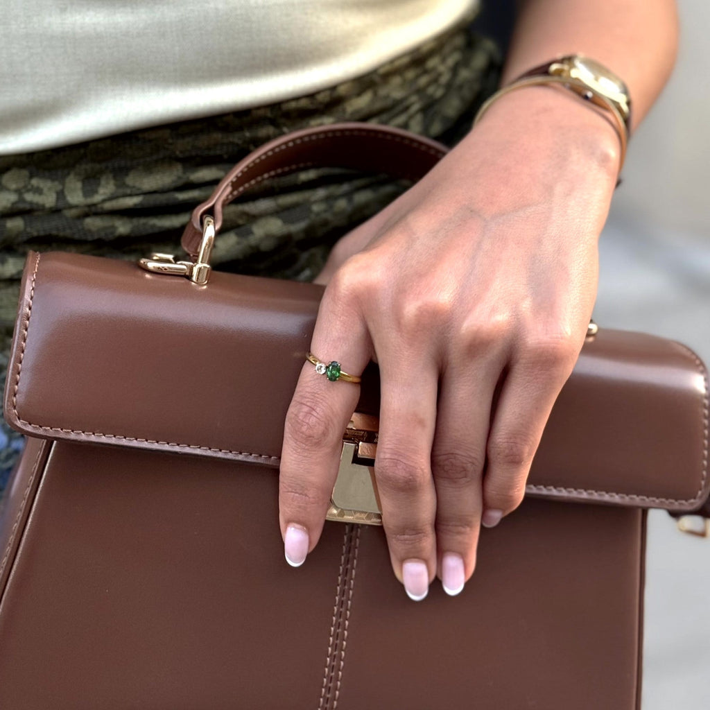 Elysia Emerald Ring | 18k Gold Plated, Tarnish Resistant 3