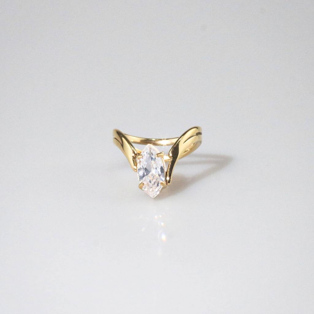 Elysia Marquise Ring | 18k Gold Plated Stainless Steel 0