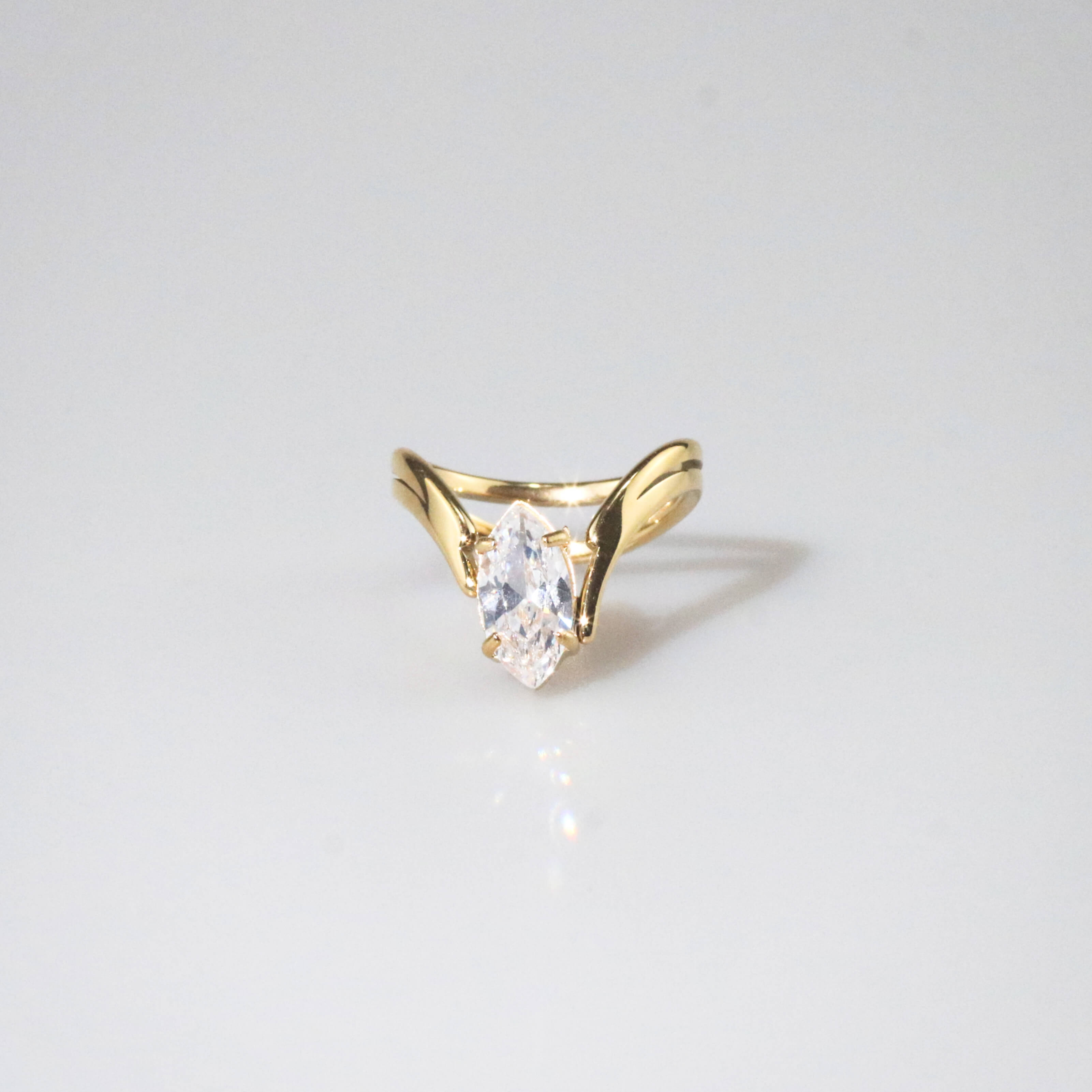 Elysia Marquise Ring | 18k Gold Plated Stainless Steel 0
