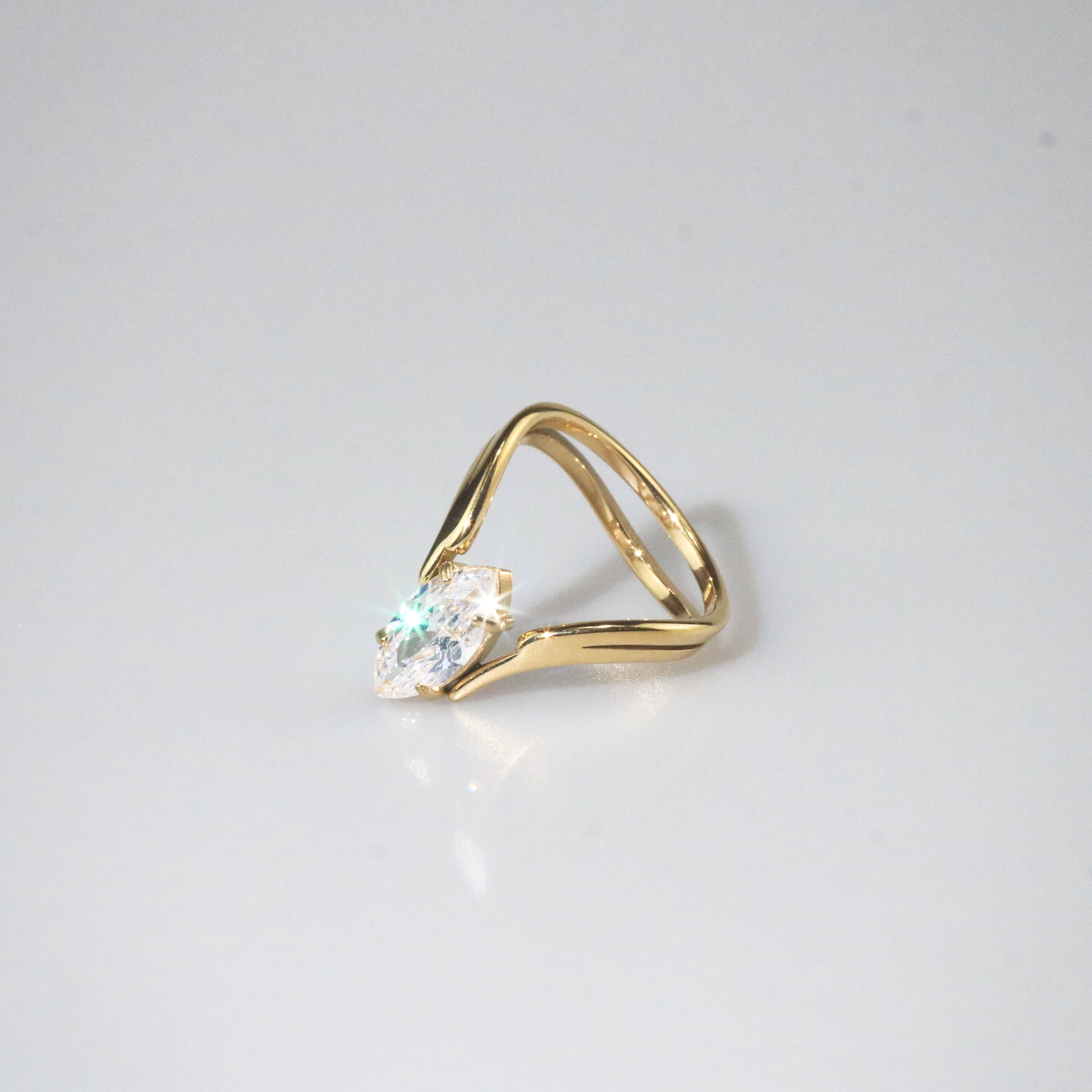Elysia Marquise Ring | 18k Gold Plated Stainless Steel 3