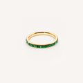 Elysia Slim Band Ring | 18k Gold Plated Emerald Green 0