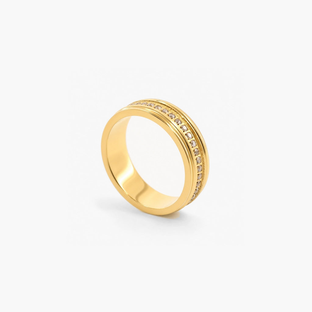 Elysia Sparkle Band Ring | 18k Gold Plated, CZ Accents 1