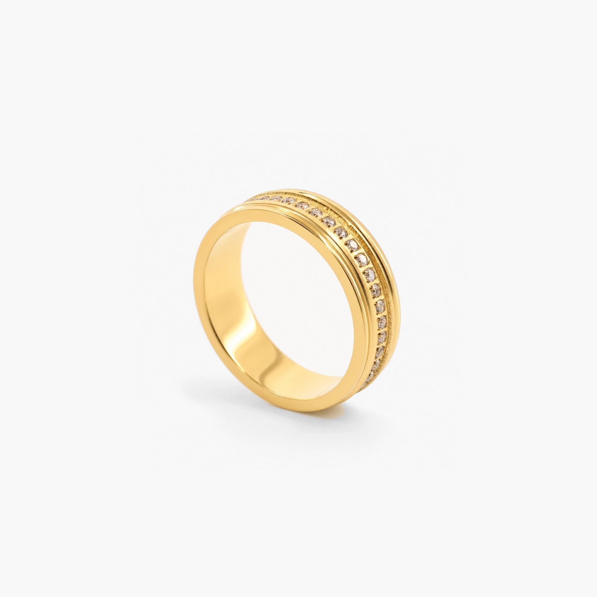 Elysia Sparkle Band Ring | 18k Gold Plated, CZ Accents 1