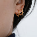 Elysia Sun Hoops Earrings | 18k Gold Plated Sterling Silver, Minimalist Design 0