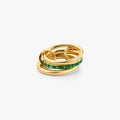 Elysia Triple Ring | Emerald Stones, 18k Gold Plated 0