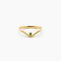 Elysia Wave Ring | 18k Gold Plated with Emerald Accent 0