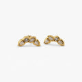 Elysian Gold Stud Earrings | 18k Plated, CZ Cluster, Arch-Shaped Design 0