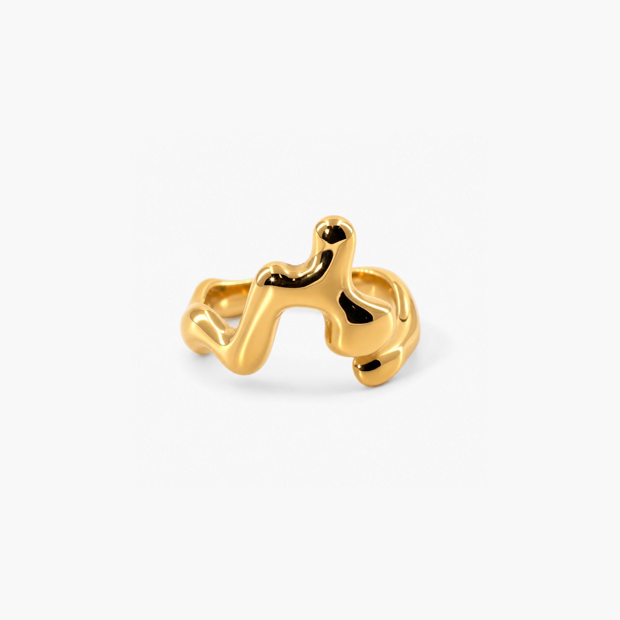 Fiora Sculpted Ring | 18k Gold Plated, Waterproof Stainless Steel 0