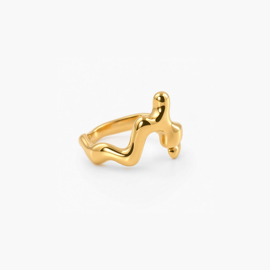 Fiora Sculpted Ring | 18k Gold Plated, Waterproof Stainless Steel 1