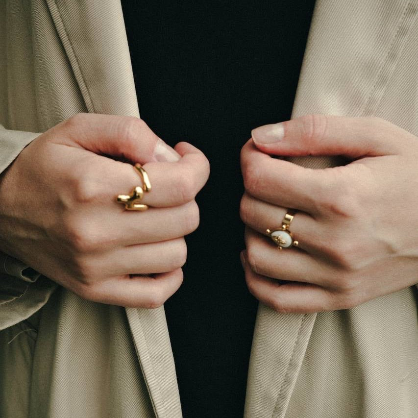 Fiora Sculpted Ring | 18k Gold Plated, Waterproof Stainless Steel 3