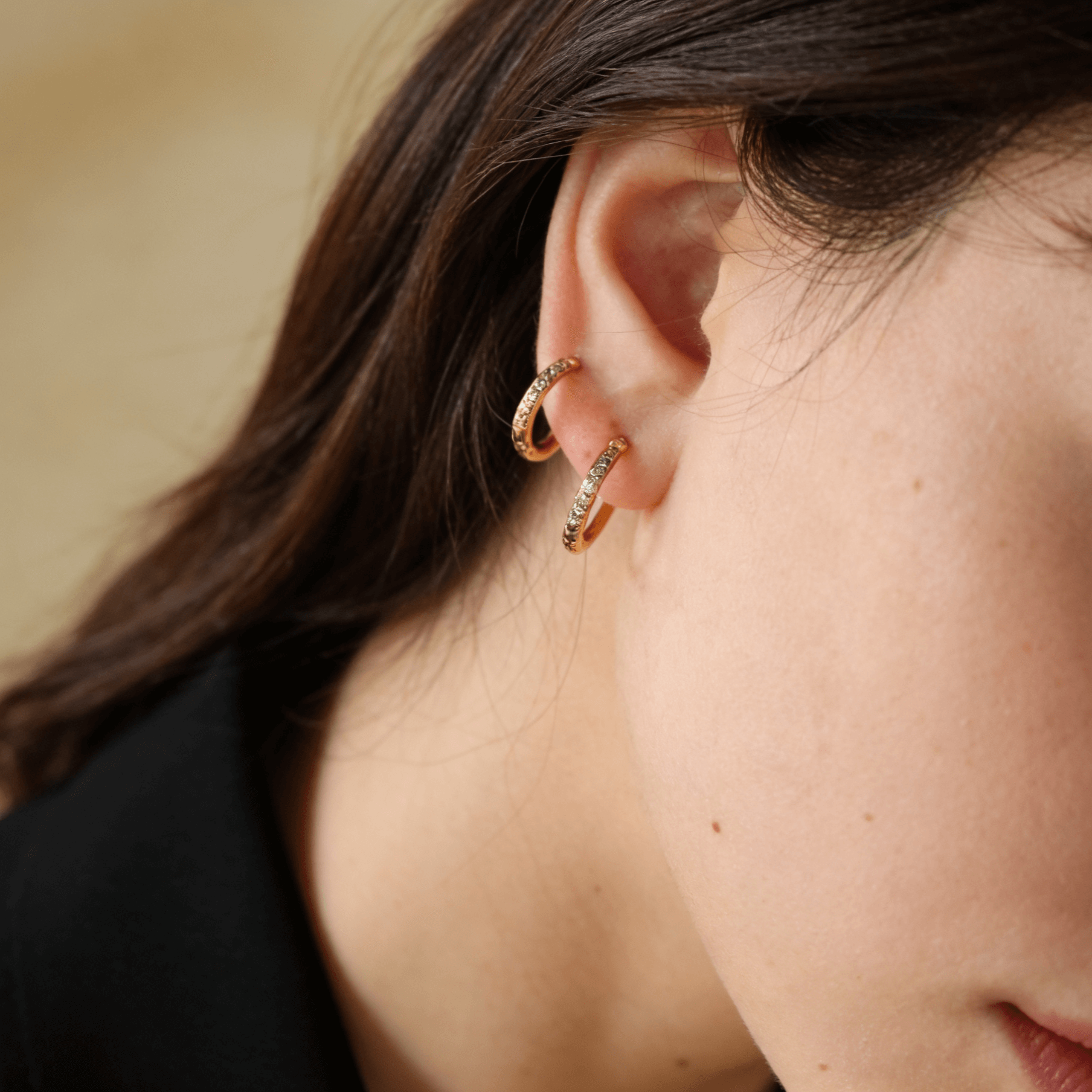 Gala Gold Hoop Earrings Set | 18k Gold Plated, Cubic Zirconia, 12mm-16mm 1