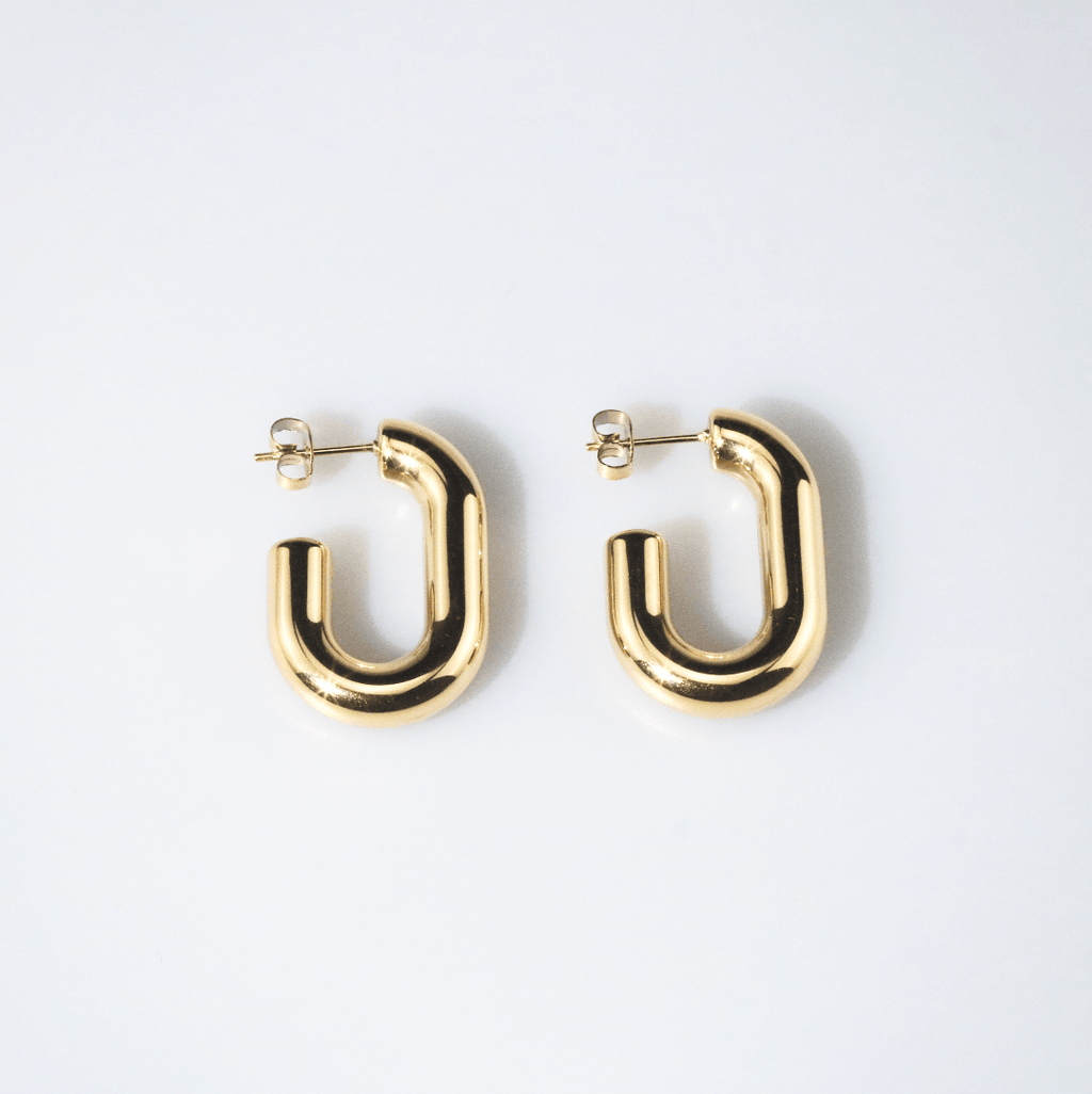Gala Gold Hoop Earrings | 18k Gold Plated, Lightweight Hollow Design 0